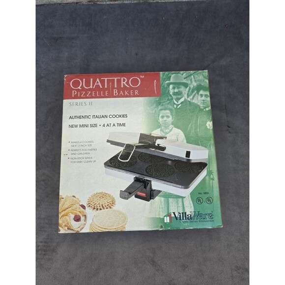 NEW VillaWare Quattro Pizzelle Baker Series II #3850 New 3” Italian Cookie Maker - Picture 5 of 5